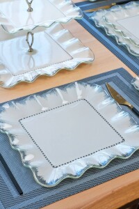 Kare Latte Şeffaf Platin Servis Tabağı 26 Cm 6 Lı - 3