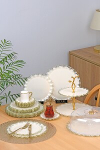 Latte Şeffaf Altın 26 Parça Tea Time - Glore