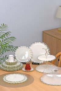 Latte Şeffaf Platin 26 Parça Tea Time - Glore