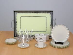 Latte Şeffaf Platin 31 Parça Tepsili Pasta Seti - Glore