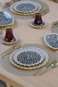 Leopar Wavy 27 Parça 6 Kişilik Pasta Servis Takımı - 3