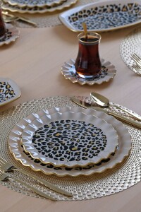 Leopar Wavy 27 Parça 6 Kişilik Pasta Servis Takımı - 8