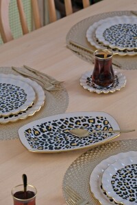 Leopar Wavy 27 Parça 6 Kişilik Pasta Servis Takımı - 6