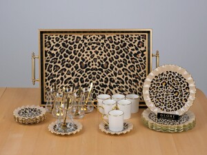 Leopar Wavy 31 Parça Tepsili Pasta Seti - Glore