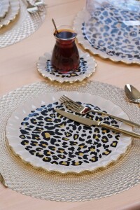 Leopar Wavy Servis Tabağı 26cm 6 lı - Glore