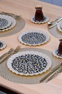 Leopar Wavy Servis Tabağı 26cm 6 lı - Glore (1)