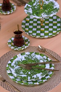 Mode Green 34 Parça 6 Kişilik Altın Yaldızlı Pasta Servis Takımı - 7