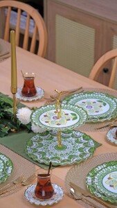 Montsechia Vidalii 34 Parça 6 Kişilik Altın Yaldızlı Pasta Servis Takımı - 4