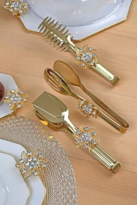 P05-012-Broş Gold 3lü Maşa Seti - Glore