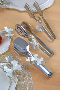 P05-012-Krem Kelebek Platin 3lü Maşa Seti - Glore