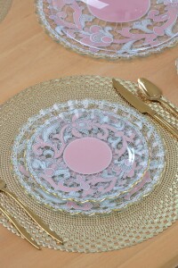 Padona Şeffaf Altın 28 Parça Tea Time - Glore (1)