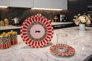 Pembe Panter 18prç Pasta Çay İkram Takımı - Glore (1)