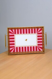 Pink Line 19 Parça 6 Kişilik Tepsili Çay Seti - 6