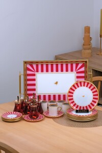 Pink Line 31 Parça 6 Kişilik Tepsili Pasta Takımı - Glore