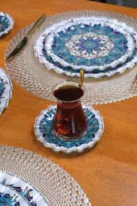 Puglia 12 Parça 6 Kişilik Altın Yaldızlı Çay Takımı - 1