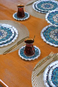 Puglia 12 Parça 6 Kişilik Altın Yaldızlı Çay Takımı - Glore (1)