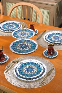 Puglia 34 Parça 6 Kişilik Altın Yaldızlı Pasta Servis Takımı - 7