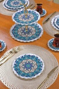 Puglia 6 Parça 6 Kişilik Altın Yaldızlı Pasta Takımı - Pasta Tabağı - Glore