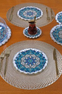 Puglia 6 Parça 6 Kişilik Altın Yaldızlı Pasta Takımı - Pasta Tabağı - 3