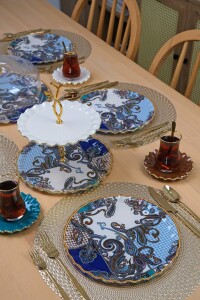 Sartre cobalt 22 Parça Servis Tea Time - Glore