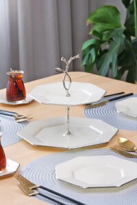 Sekizgen Krem Platin 26 Parça Tea Time - 4