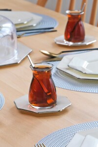 Sekizgen Krem Platin 34 Parça Tea Time - 5