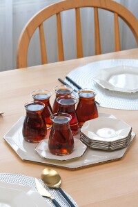 Sekizgen Krem Platin 34 Parça Tea Time - 8