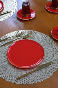 Solid Kırmızı 18prç Pasta Tea Time - 5