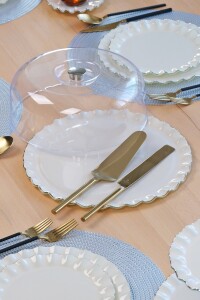 Solid Krem Wavy Platin 34 Parça Tea Time - Glore