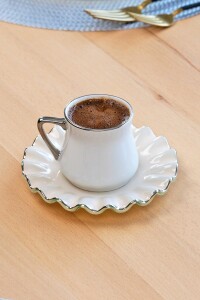 Solid Krem Wavy Platin Kahve Seti 6 Lı - Glore (1)