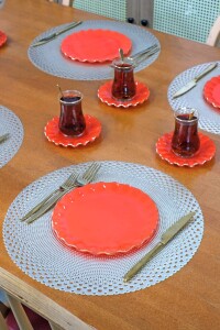 Solid Nar Çiçeği Wavy 18prç Pasta Tea Time - 3